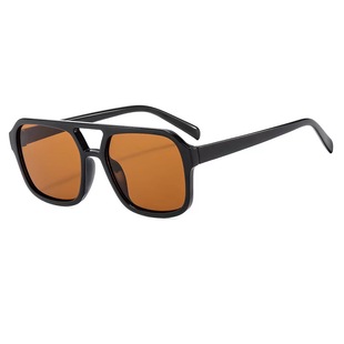 New Candy Color Double Beam Sunglasses Cross-border Fashion Box Sunglasses Retro Anti-UV Personalized Glasses