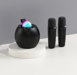 Cross-border new Q8 wireless Bluetooth speaker microphone integrated RGB atmosphere light outdoor portable home K-song audio