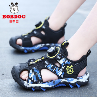 Babs Boy Beach Boy Shoes 2025 Летние новые мальчики Вращающаяся пряжка анти-удар головы сандалии спортивные сандалии