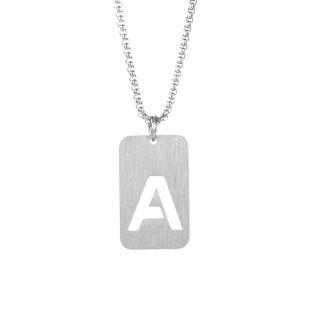 Cross-border hot selling letter hollow stainless steel necklace men's fashion original niche design street hip hop sweater chain accessories
