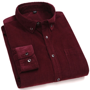 In Stock Men's Corduroy Shirt Upgraded Thickened Casual Shirt Men's Retro Loose Long Sleeve Shirt