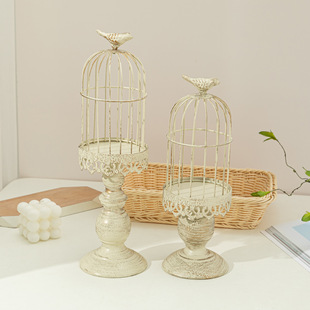American retro bird cage candle holder wedding table decoration props creative wedding decorations metal iron candlestick