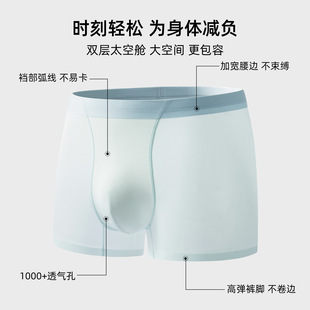 Ice Silk Men's Underwear Breathable Ultra-thin Cool 5A Bacteriostatic Bottom File Traceless Boxer High Elastic Shorts Boxer Pants