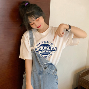 Summer new short sleeve t-shirt women's loose Korean style ins women's all-match cartoon printed inner half sleeve top