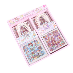 Cartoon PET hand account sticker bag children's women's cute hand account material goo card cup mobile phone case cartoon sticker
