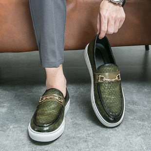 2023 New Large Size 46 Pair Buckle Loafers Men's Business Casual British Lazy One-Pedal Shoes Amazon