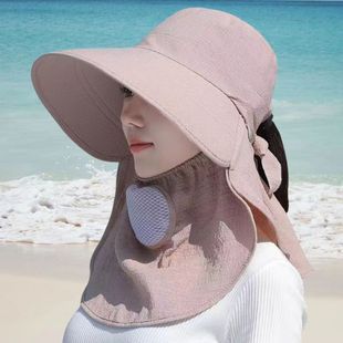 Hat Women's Summer Sunscreen Full Face Sunshade Big Eave Tea Picking Hat Play Mask Breathable Sun Hat Shawl Hat Neck Protection