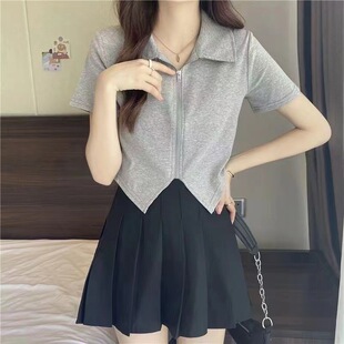Gray Anti-Wrinkle Suit Pleated Skirt 2025 New High-Waist Slim Versatile Spring and Summer Suit Skirt