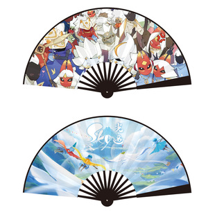 8 inch fan cartoon silk cloth camouflage spell book King so-and-so new cartoon star silk cloth folding fan