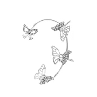 European and American ins Diamond-encrusted Butterfly Ear Hanger Women's Butterfly Ear Clip Fashionable Niche Exaggerated Wings Ear Clip