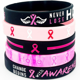Pink Ribbon care day parade street propaganda women Strengthen Breast Prevention and prevention awareness silicone bracelet