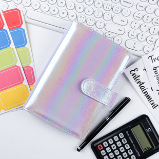 Spot cross-border A6 zipper bag loose-leaf book colorful PU notebook leather creative bookkeeping book cash budget book