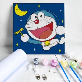 Digital Oil Painting diy color filling creative children graffiti Cartoon Cartoon small size decorative oil painting wholesale