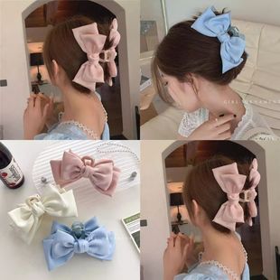 Oversized Bow Grab Clip Cute Sweet Back Head Hairpin Women's Spring and Summer Large Shark Hairpin High-grade Headwear