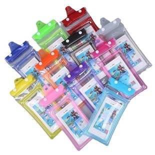 Three-fold airbag mobile phone waterproof bag hook and loop touch screen swimming hot spring sealing strip waterproof neck wholesale