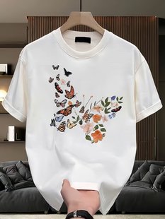 New Short-sleeved T-shirt Men's Summer Korean-style Trendy Simple Half-sleeved Top Hong Kong-style Loose Casual Trendy Brand T-shirt
