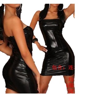 Factory wholesale imitation leather patent leather gilded hip skirt suit nightclub temptation uniform nightclub women's hair