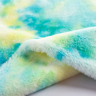 Tie-dyed Bunny Fur Colorful Gradient Color Imitation Rabbit Fur Fabric Fashion Toy Plush Notebook Fabric Ready Supply