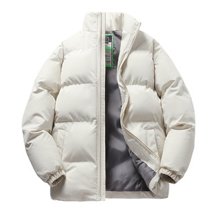 Cotton-padded coat men's winter 2023 new thickened warm stand collar cotton-padded coat couple solid color cotton-padded jacket casual jacket wholesale