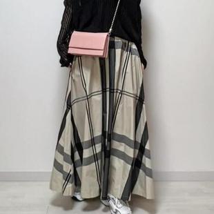 2024 New Summer Style RAkuten ins Hot-selling Loose And Slim JApAnese Style High-wAisted PlAid Skirt with LArge Hem A-line Skirt for Women