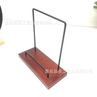 Iron wood combination portable foldable vinyl record display stand wooden vinyl record stand single vinyl record stand