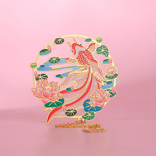 Chinese Style Brass Metal Bookmark Memorial Gift Box National Tide Bookmark Crane Fox Teacher's Day Gift Risheng Wenchuang