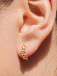 Chain Earrings Women's Silver Exaggerated Earrings High-end Light Luxury Distinctive Simple Ear Buckle Niche Stacked Fashionable Ear Bone Ring
