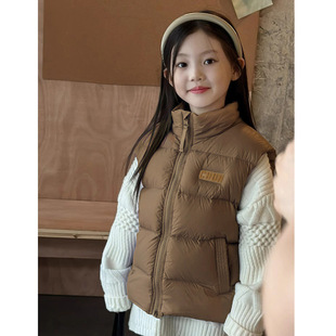 Three-proof Thickened Children's Wear Children's Down Vest 2024 Autumn and Winter New Western Style Children's Vest Baby Outer Wear Coat
