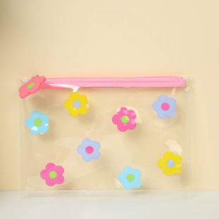 Customized Pvc Transparent Cosmetic Bag Ins Style Travel Satchel Waterproof Hand Toiletry Bag Skin Care Products Cosmetics