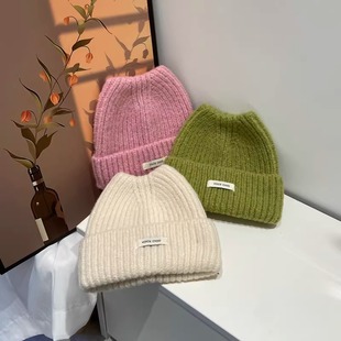 Sweet Cute Autumn and Winter Hat Children's Korean-style All-match Student Knitted Hat Outdoor Warm Pullover Hat Ear Wool Hat
