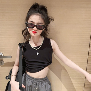 Girls' Crock Pants Summer Straight Pants Big Children's Sports Trousers Summer Girls' Vest T-shirt Street Dance suit