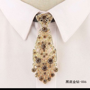 Fashion personality trendy unisex Korean style cocktail party wedding host metal diamond small tie