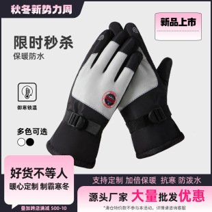 Winter cold-proof warm non-slip cycling outdoor windproof waterproof men's and women's fleece-lined skiing wholesale cycling gloves