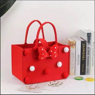 New Cartoon Felt Bag Girl's Hand Shopping Bag Baby's Birthday Hundred Day Banquet Hand Gift Bag Mummy Bag