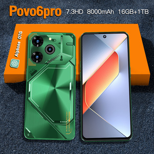 Новый трансграничный спот мобильный телефон Povo6Pro смартфон супер большой экран 16 1 ТБ большой экран мобильный телефон заводская цена