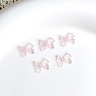 Cross-border New Ice Transparent Aurora Bow Nail Art Jewelry Internet Celebrant French Style Wear Armor Bow Resin Accessories
