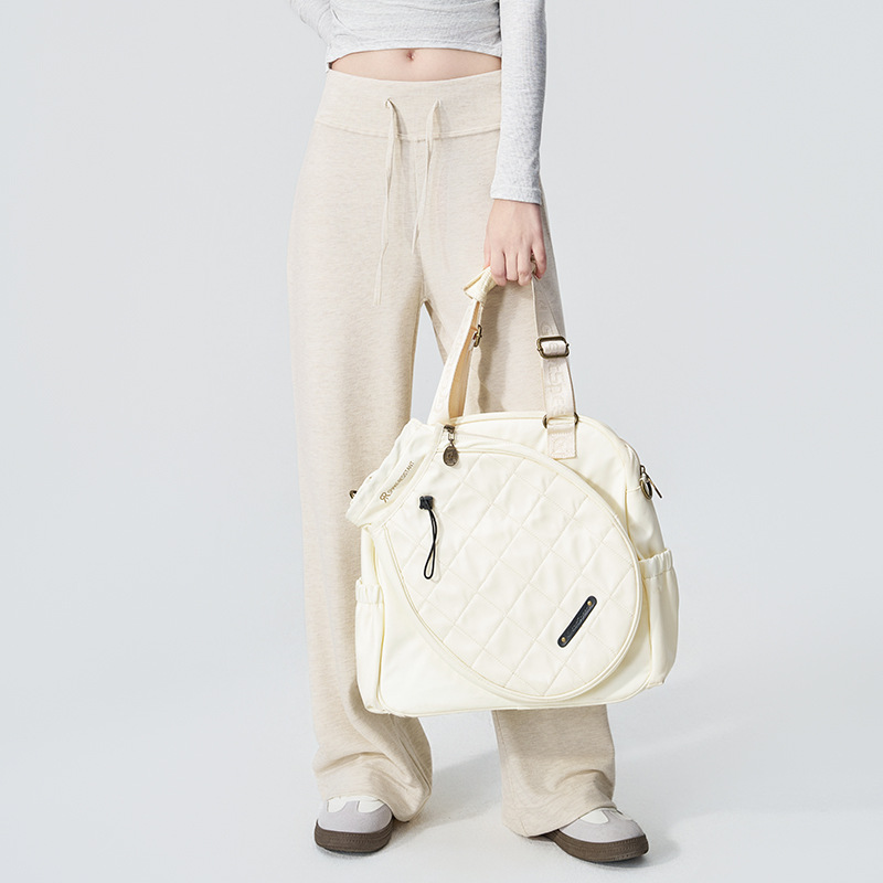 Off-white fleece-lined loose-fitting casual pants for autumn and winter, with a relaxed, straight-leg, wide-leg style, high-waisted, and thickened.