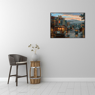 Hot Sale 5d Diamond Painting Full Diamond DIY Round Diamond Color Landscape Diamond Embroidery Hanging Painting Diamond Stickers Living Room Decorative Painting