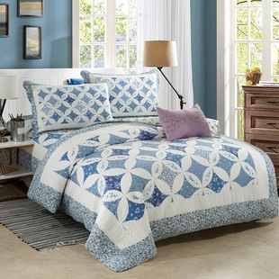 Milea quilted quilted bed cover three-piece set four-piece set printed cotton cloth machine washable summer cool quilt foreign trade bedding
