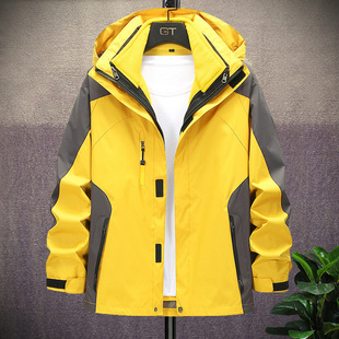 Outdoor Jacket Men's and Women's Fleece-Lined Thickened Windproof Waterproof Jacket Three-in-One Detachable Mountaineering Suit for Spring, Autumn and Winter