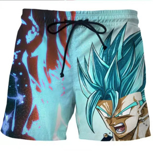 2022Fanient Summer Men's Swimming Trunks 3D Printed Beach Pants Quick Dry Beach Shorts with Pockets