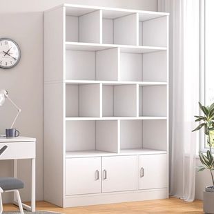 Simple Bookshelf Floor-Standing Wall Living Room Storage Rack Layered Storage Rack Storage Cabinet Integrated Simple Home Bookcase