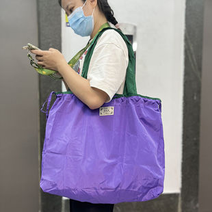 Shopping Bag Large Capacity Portable Shopping Bag Foldable Large Bag Tote Bag Storage Bag Waterproof Drawstring Pocket