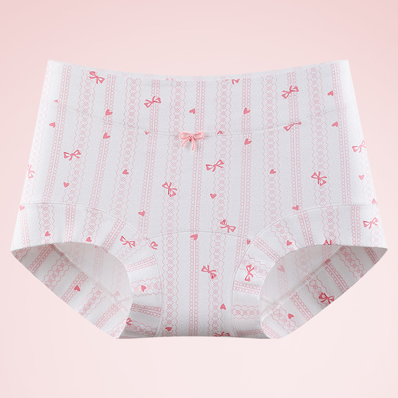 New Spring/Summer Women's Boxer Briefs, Pure Cotton, Hip-hugging, 10A, Antibacterial Crotch, Sweet Print, Skin-friendly and Comfortable.