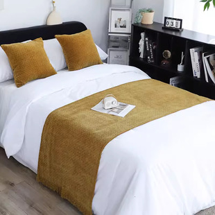 Quiet Style Plain Color Blanket Bed Tail Towel Homestay Model Room Bed Tail Blanket Bed Tail Towel Living Room Sofa New Style