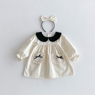 Spring 2025 Baby Clothes Women's Treasure New Long Sleeve Skirt Girls Sweet Princess Dress Autumn Western Style dress