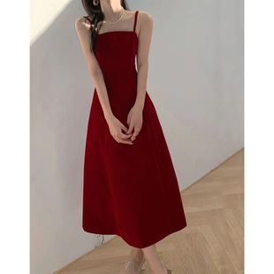 2024 Summer New Soft and Elegant Slim-Fit Slimming Solid Color French Style Socialite Slip Skirt for dress Women