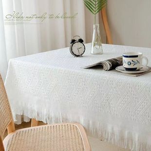 Japanese Style Silky Style Milk Tea Color Tablecloth Ins Style Thickened Cotton and Linen Fabric Advanced Style Light Luxury Dining Table Square