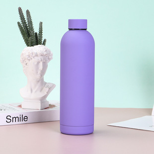 Cross-border 304 Stainless Steel Double-layer Vacuum Insulated Cup Outdoor Portable Sports Water Cup Rubber Paint American Small Mouth Bottle