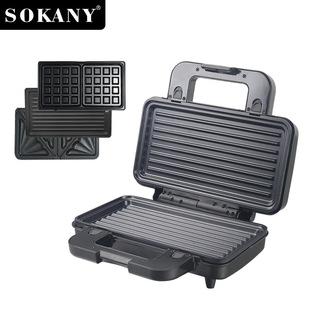 Foreign trade SOKANY835 sandwich machine 3in1 toast waffle machine stainless steel breakfast machine Grill Maker